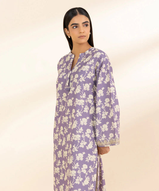 Sapphire 2-piece unstitched embroidered light khaddar suit.