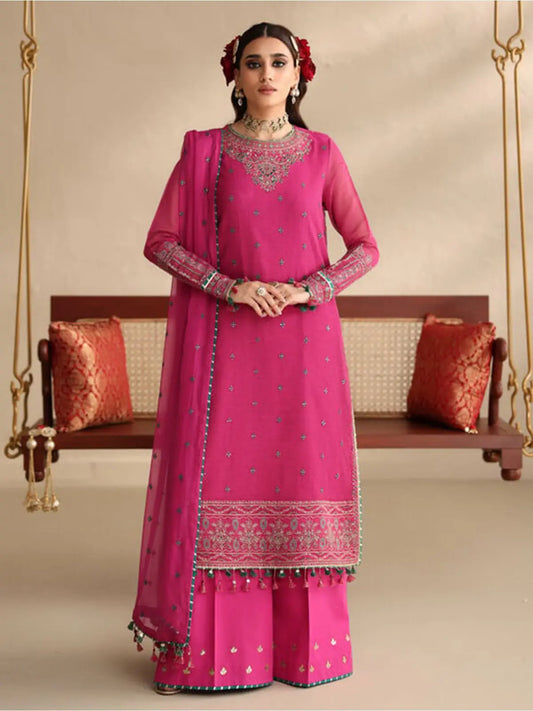 3pc embroidered blanded net suit