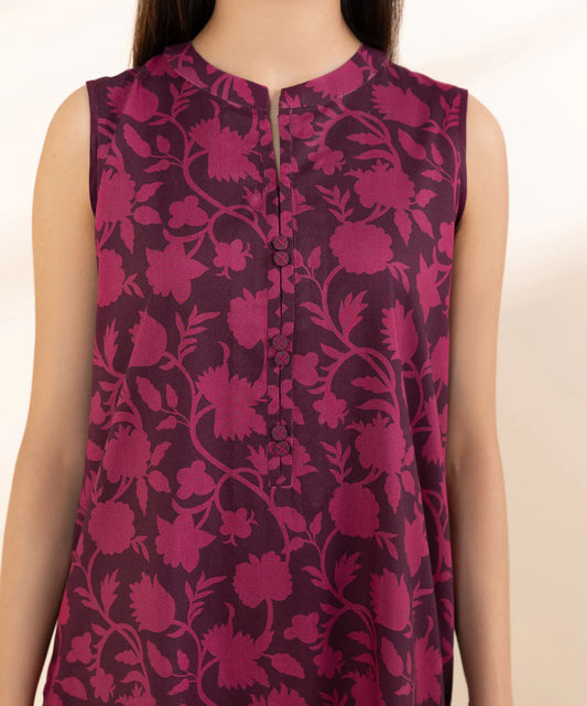 3 Piece - Printed Linen Suit