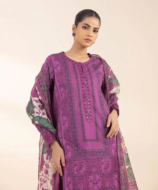 Unstitched - 3 Piece - Embroidered Lawn Suit