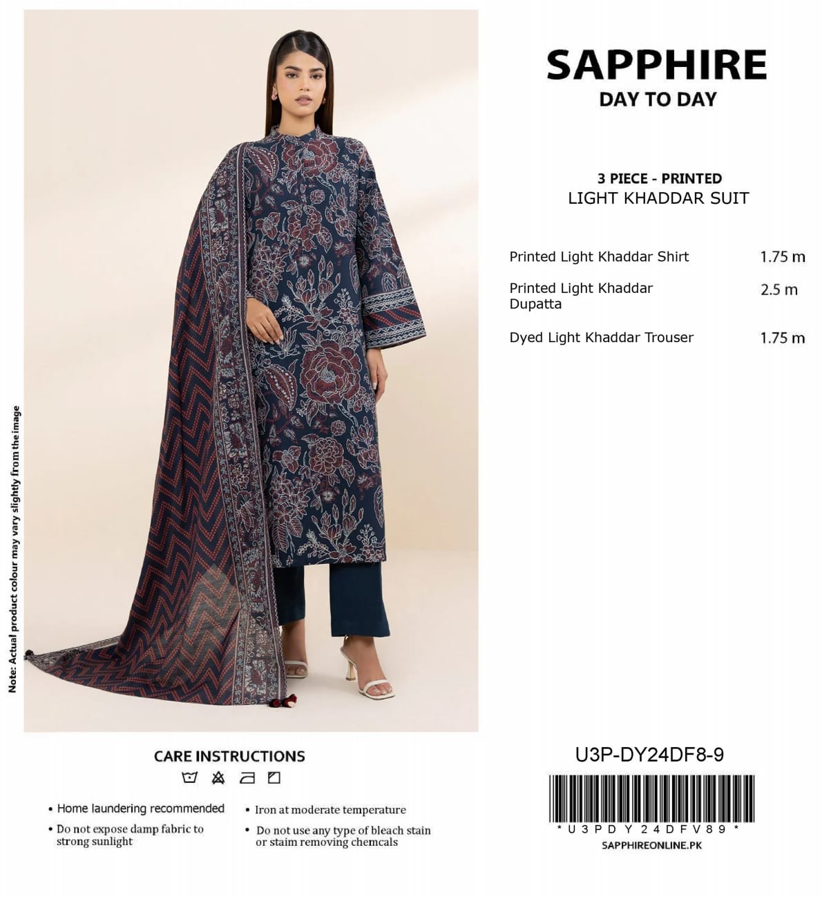 3pc printed khaddar suit