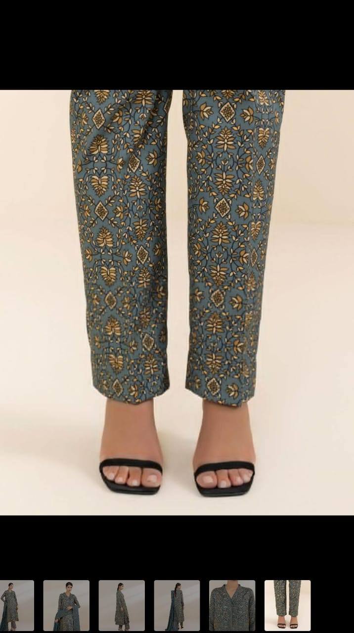 3pc embroidered printed unstitched linen suit