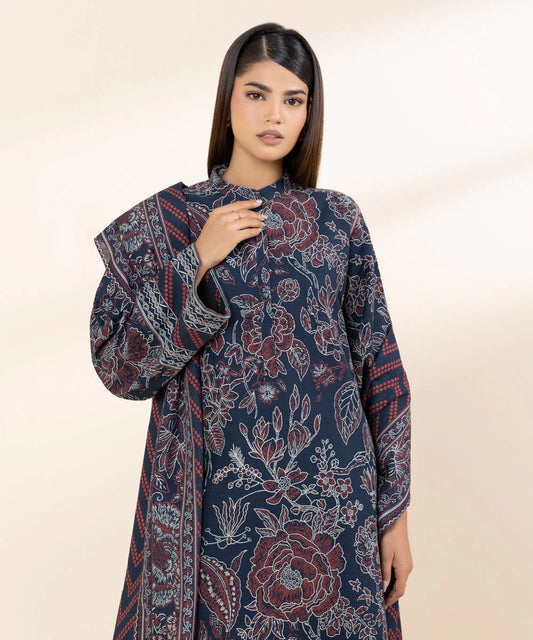 3pc printed khaddar suit