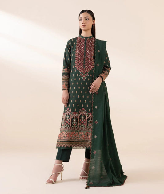 3pc embroidered khaddar